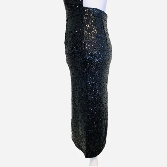 Rehab | Nearly Naked Backless Sequin Midi Dress Black Size S - Picture 8 of 16